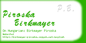 piroska birkmayer business card